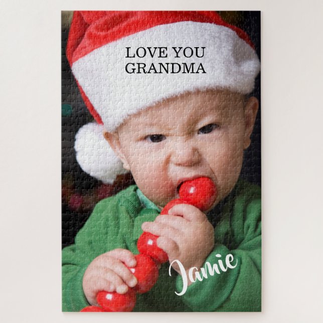Quebra-cabeça Foto de Natal de Bebê Moderno (Vertical)