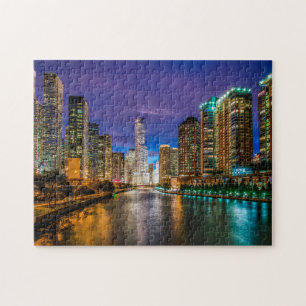Quebra-cabeça Foto de verão do skyline Chicago