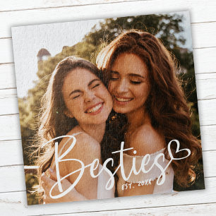 Quebra-cabeça Foto do Script Moderno BFF Besties Personalizado