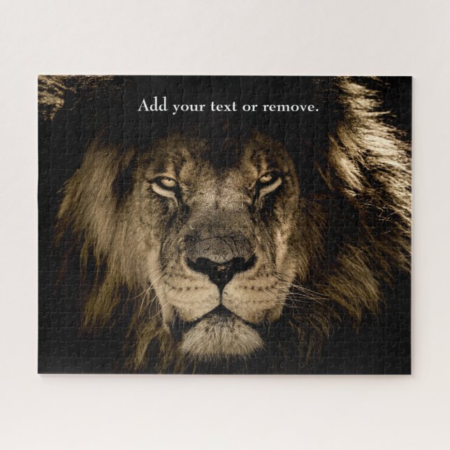 Quebra-cabeça Foto dramática de fecho de um leão africano mascul (Horizontal)