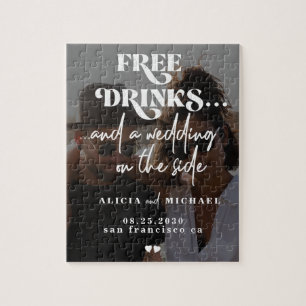 Quebra-cabeça Foto engraçada casamento moderno salve a data