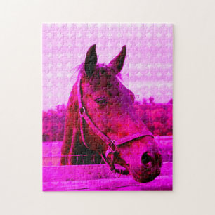 Quebra-cabeça Foto Moderna De Cavalo Rosa Arrefece Sua Doce Dive