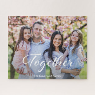 Quebra-cabeça Foto Moderna Família Juntos Tipografia