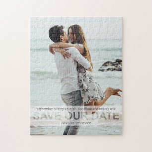 Quebra-cabeça Foto Moderno Casamento Salve Nossa Data