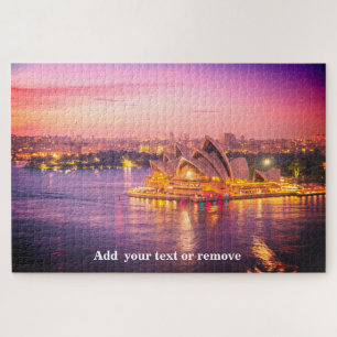 Quebra-cabeça Foto noturna de Sydney e Opera House, Austrália,