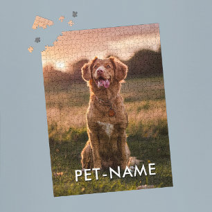Quebra-cabeça Foto Personalizada Com O Nome Do Seu Cachorro