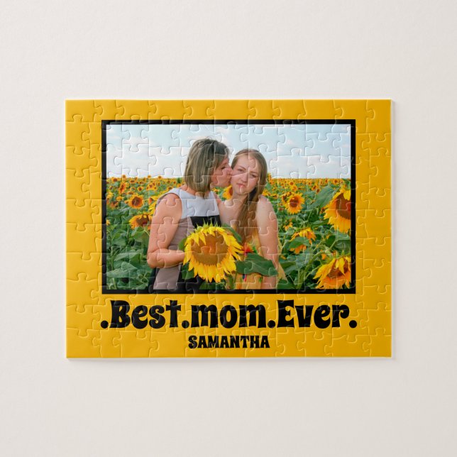 Quebra-cabeça Foto personalizada do melhor Dia de as mães da mãe (Horizontal)