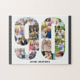 Quebra-cabeça Foto Personalizada do Número de Aniversário 90 do 