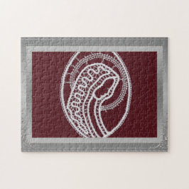 Quebra-cabeça Foto personalizada do quadro de borda prateada S.