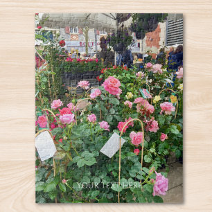 Quebra-cabeça Foto Personalizada e Texto Floral Personalizado