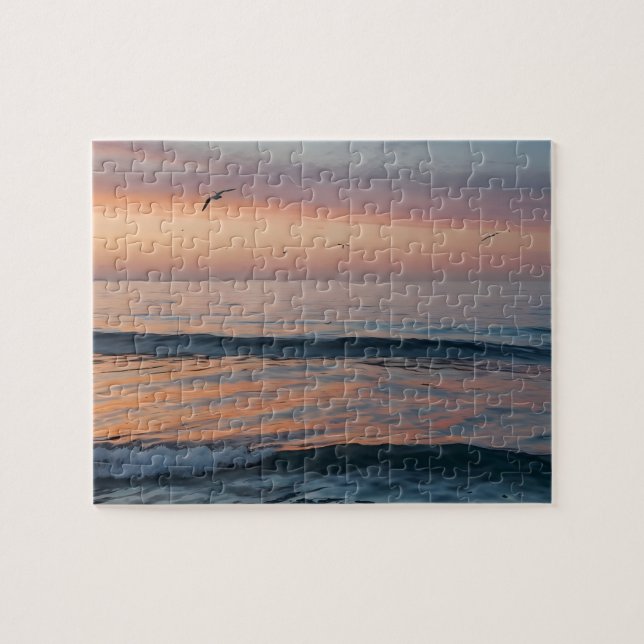 Quebra-cabeça Foto personalizada Ondas Sunset Beach (Horizontal)