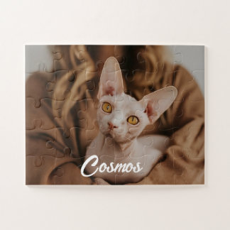 Quebra-cabeça Foto Personalizada Pet Gato Sphynx Melhores Amigos