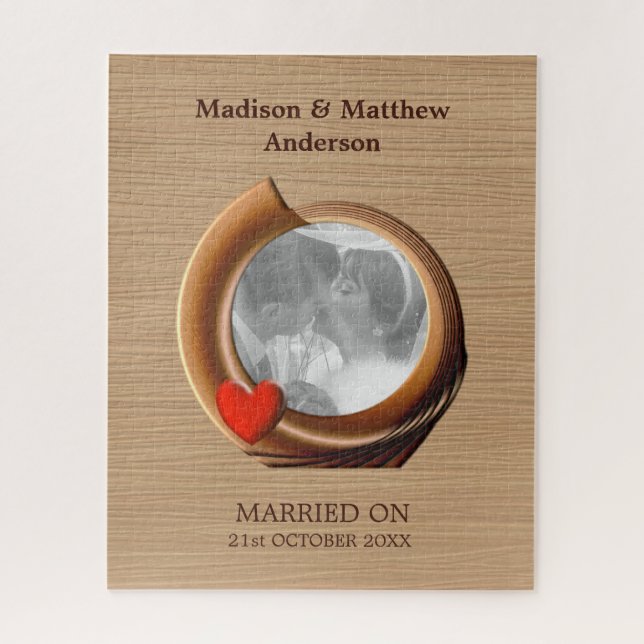 Quebra-cabeça Foto personalizada quadro de madeira (Vertical)