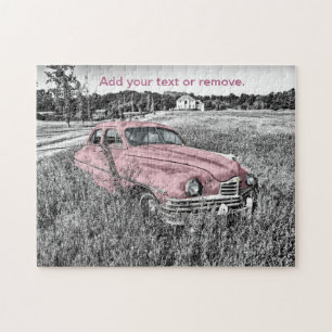 Quebra-cabeça Foto preta e branca de um carro vintage dos anos 5