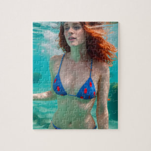Quebra-cabeça Foto submarina de Bikini, Bolinhas de Mulher de Ca