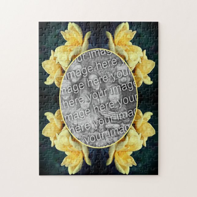 Quebra-cabeça Foto: Yellow Rose Trio Frame Crie sua própria foto (Vertical)