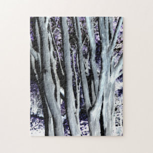 Quebra-cabeça Fotografia cinzenta roxa violeta da arte da árvor