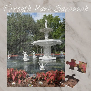 Quebra-cabeça Fotografia da Forsyth Park Fountain Savannah Georg
