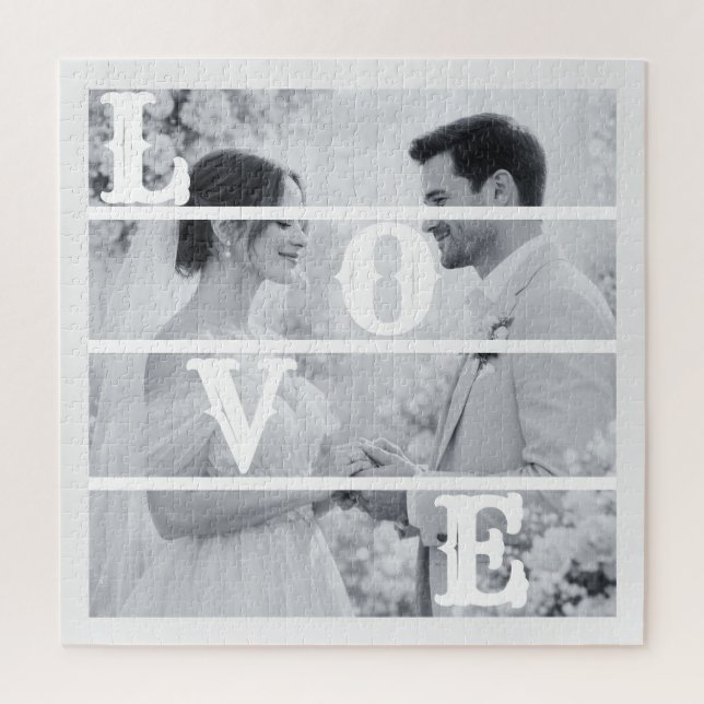 Quebra-cabeça Fotografia de Casamento Personalizada "AMOR" (Vertical)