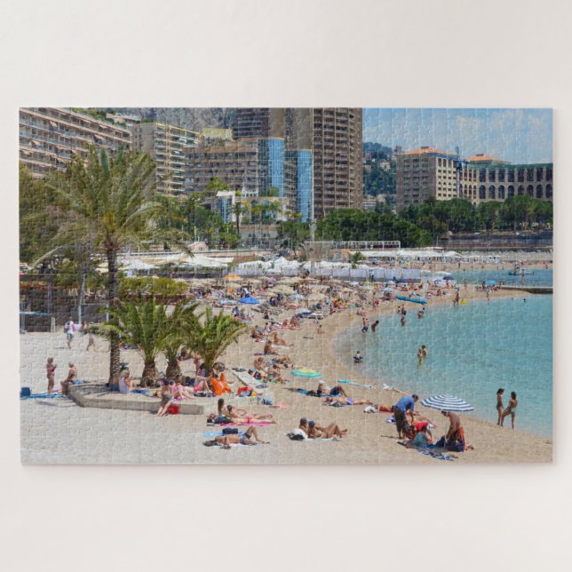 Quebra-cabeça Fotografia de pessoas na praia de Monte Carlo (Horizontal)