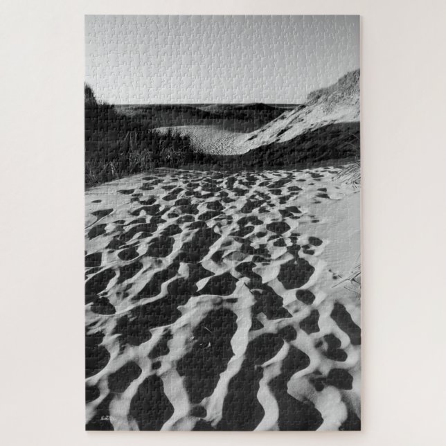 Quebra-cabeça fotografia de praia, preto e branco (Vertical)