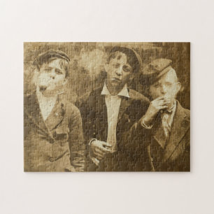 Quebra-cabeça Fotografia de recém-nascidos fumando charutos