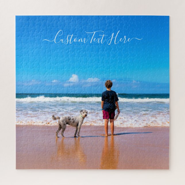 Quebra-cabeça Fotografia e texto personalizados - seu próprio De (Vertical)