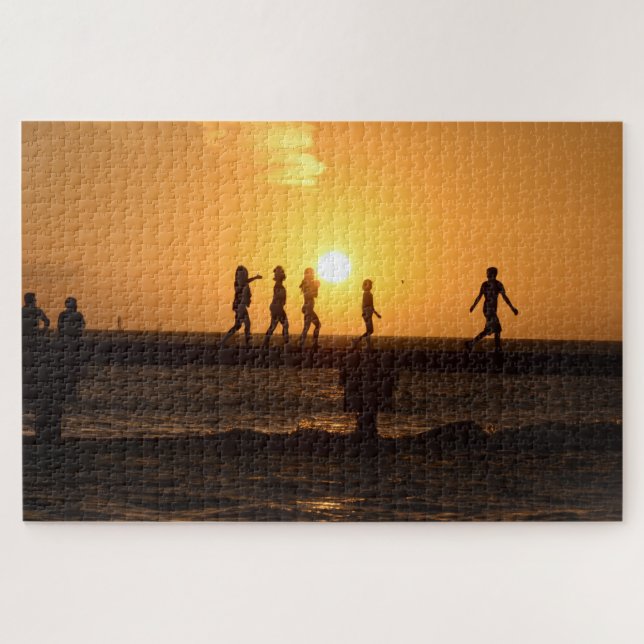 Quebra-cabeça Fotografia excelente de crianças no píer em Key We (Horizontal)