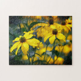 Quebra-cabeça Fotografia Floral do Coneflower Folha Amarelo