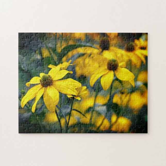 Quebra-cabeça Fotografia Floral do Coneflower Folha Amarelo (Horizontal)