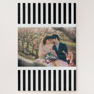 Quebra-cabeça Fotografia personalizada / Stripes brancas e preta