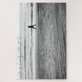 Quebra-cabeça Fotografia Preta e Branca com Paisagem Costeira