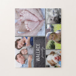 Quebra-cabeça Fotos de Colagem Multiimagem com nome de família