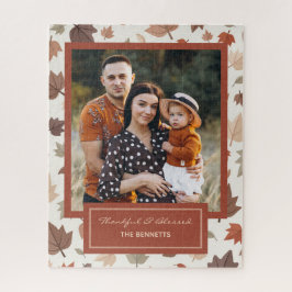 Quebra-cabeça Fotos Personalizadas da Família Folhas de Outono