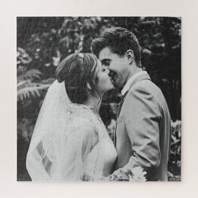 Quebra-cabeça Fotos Simples de Casamento de Recém-Casados (Vertical)