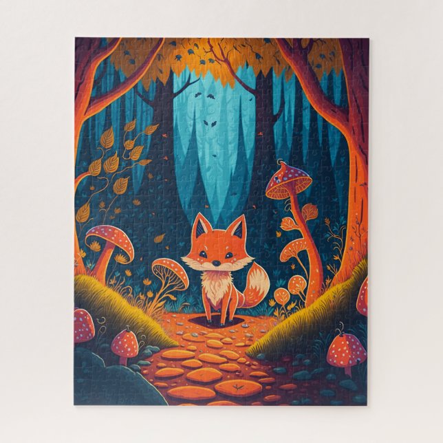 Quebra-cabeça Fox Fantasy Animal Forest Ilustration (Vertical)