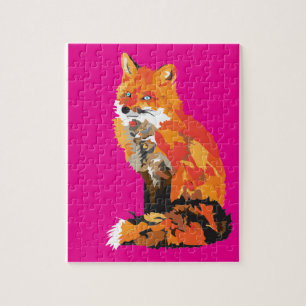 Quebra-cabeça Fox Funky no rosa