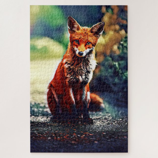 Quebra-cabeça Fox Vermelha Retrato em Seu Ambiente Natural Quebr (Vertical)