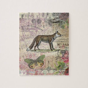 Quebra-cabeça Fox Wildlife Vintage Animal Illustration