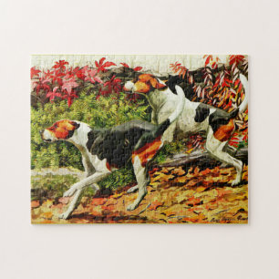 Quebra-cabeça Foxhounds (Inglês&Americano) em madeira do outono