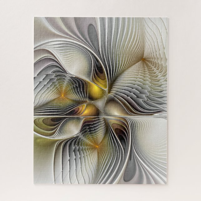 Quebra-cabeça Fractal Abstrato 3D De Illusão Óptica Com Profundi (Vertical)