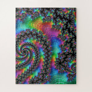Quebra-cabeça Fractal Arco-Íris Psicodélico