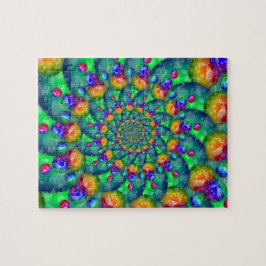 Quebra-cabeça Fractal de Bokeh de turquesa do arco-íris