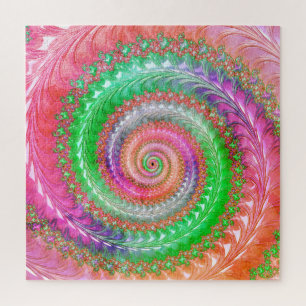 Quebra-cabeça Fractal espiral colorido