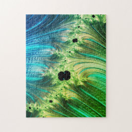 Quebra-cabeça Fractal Mandelbrot | Turquoise Blue e Neo Mint