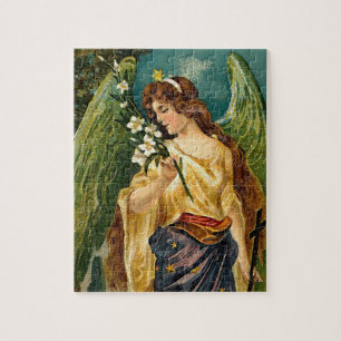 Quebra-cabeça Fragrância - anjo com asas verdes
