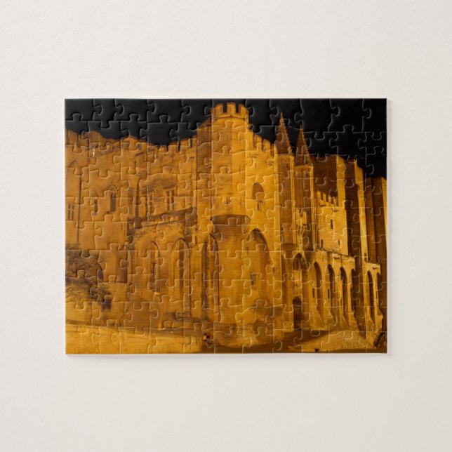 Quebra-cabeça França, Avinhão, Provença, Palácio Papal à noite 2 (Horizontal)