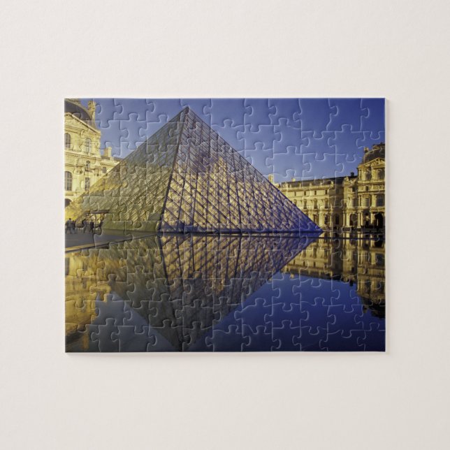 Quebra-cabeça FRANÇA, Paris Reflexo, Pirâmide. O Louvre (Horizontal)