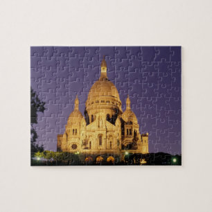 Quebra-cabeça França, Paris, Sacré-Coeur ao crepúsculo.