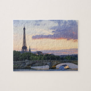 Quebra-cabeça France, Paris, barco da excursão no rio Seine,